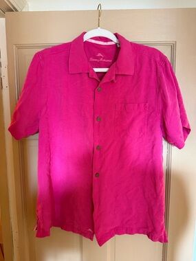 Tommy Bahama Bright Pink linen/silk Camp Shirt